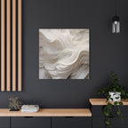 White Abstract Layered Canvas Wall Art Stretched Canvas Wooden Framed for living Room Bedroom and Office