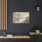 White Abstract Layered Canvas Wall Art Stretched Canvas Wooden Framed for living Room Bedroom and Office