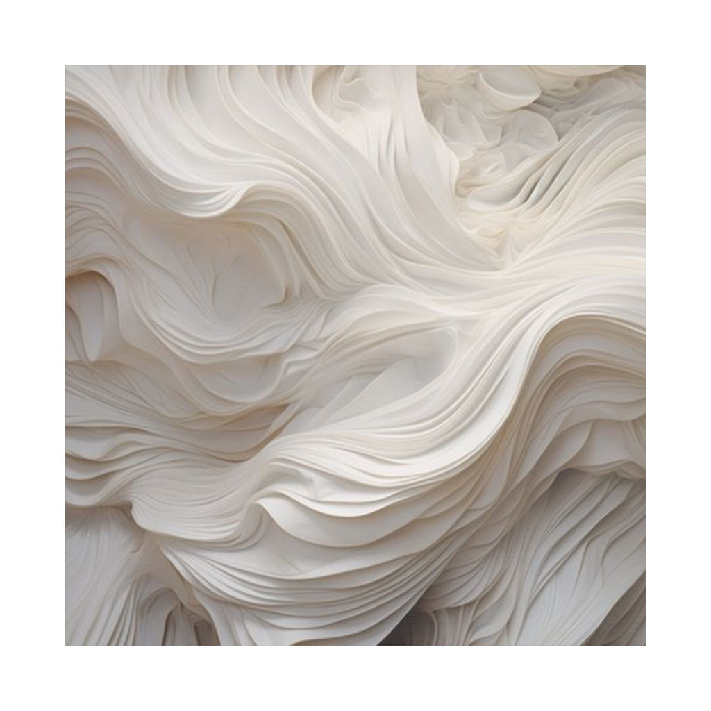 White Abstract Layered Canvas Wall Art Stretched Canvas Wooden Framed for living Room Bedroom and Office
