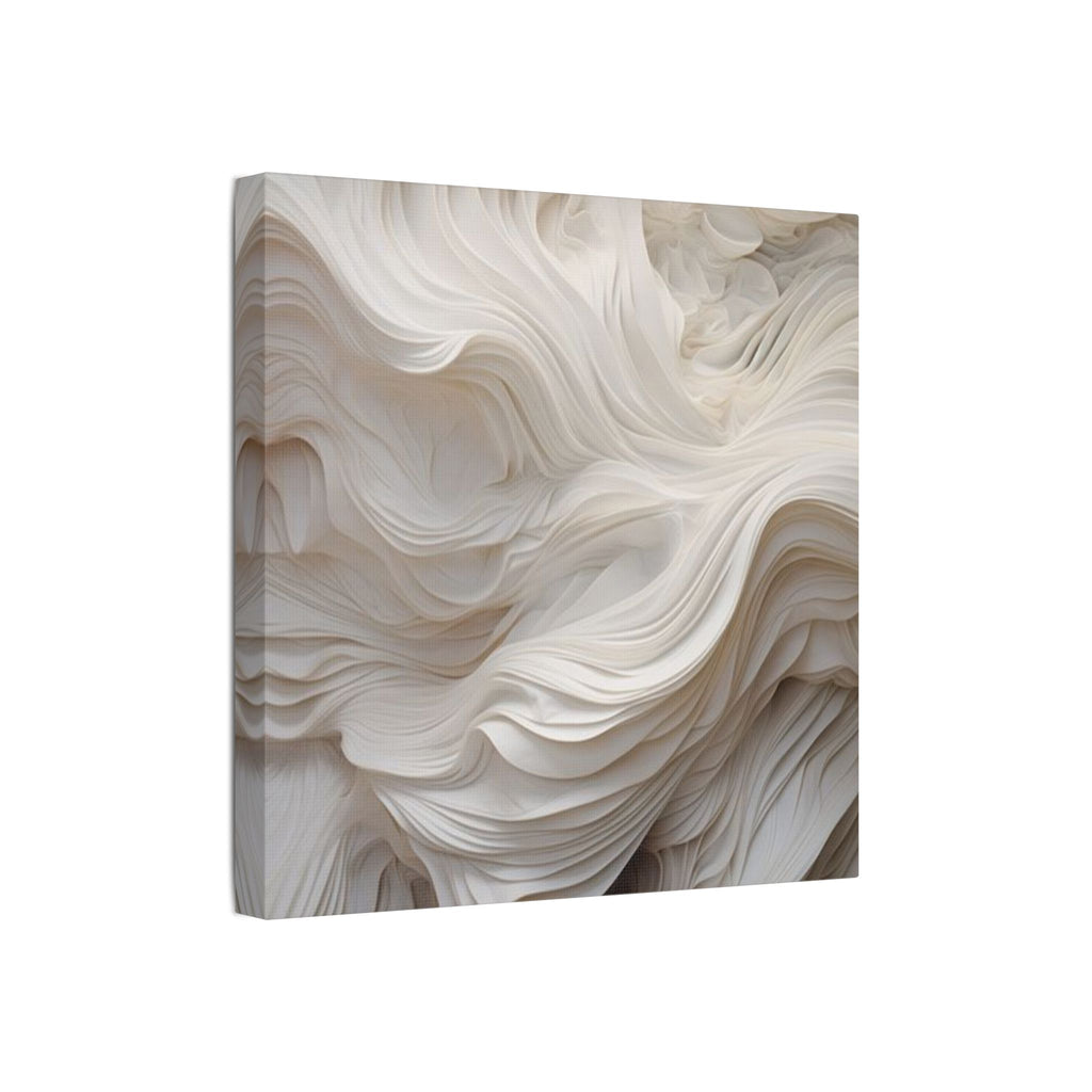 White Abstract Layered Canvas Wall Art Stretched Canvas Wooden Framed for living Room Bedroom and Office