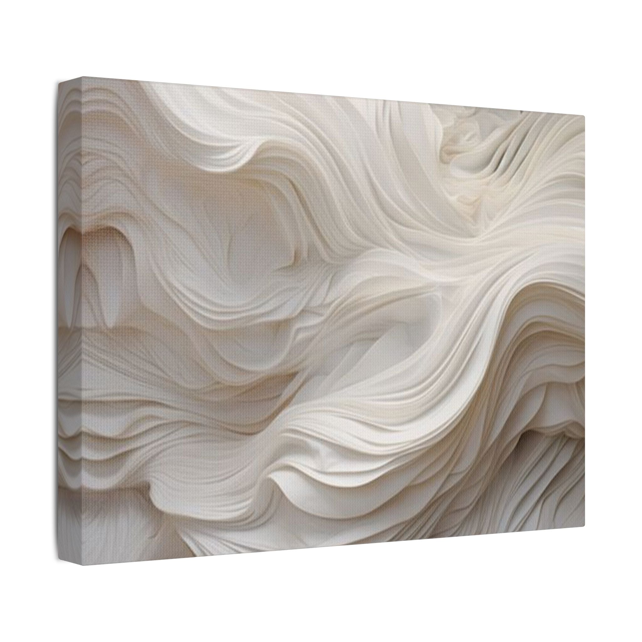 White Abstract Layered Canvas Wall Art Stretched Canvas Wooden Framed for living Room Bedroom and Office
