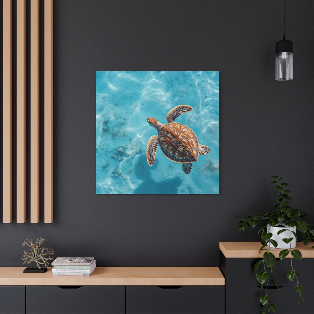 Sea Turtle Ocean Canvas Wall Art Stretched Canvas Wooden Framed for living Room Bedroom and Office