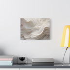 White Abstract Layered Canvas Wall Art Stretched Canvas Wooden Framed for living Room Bedroom and Office
