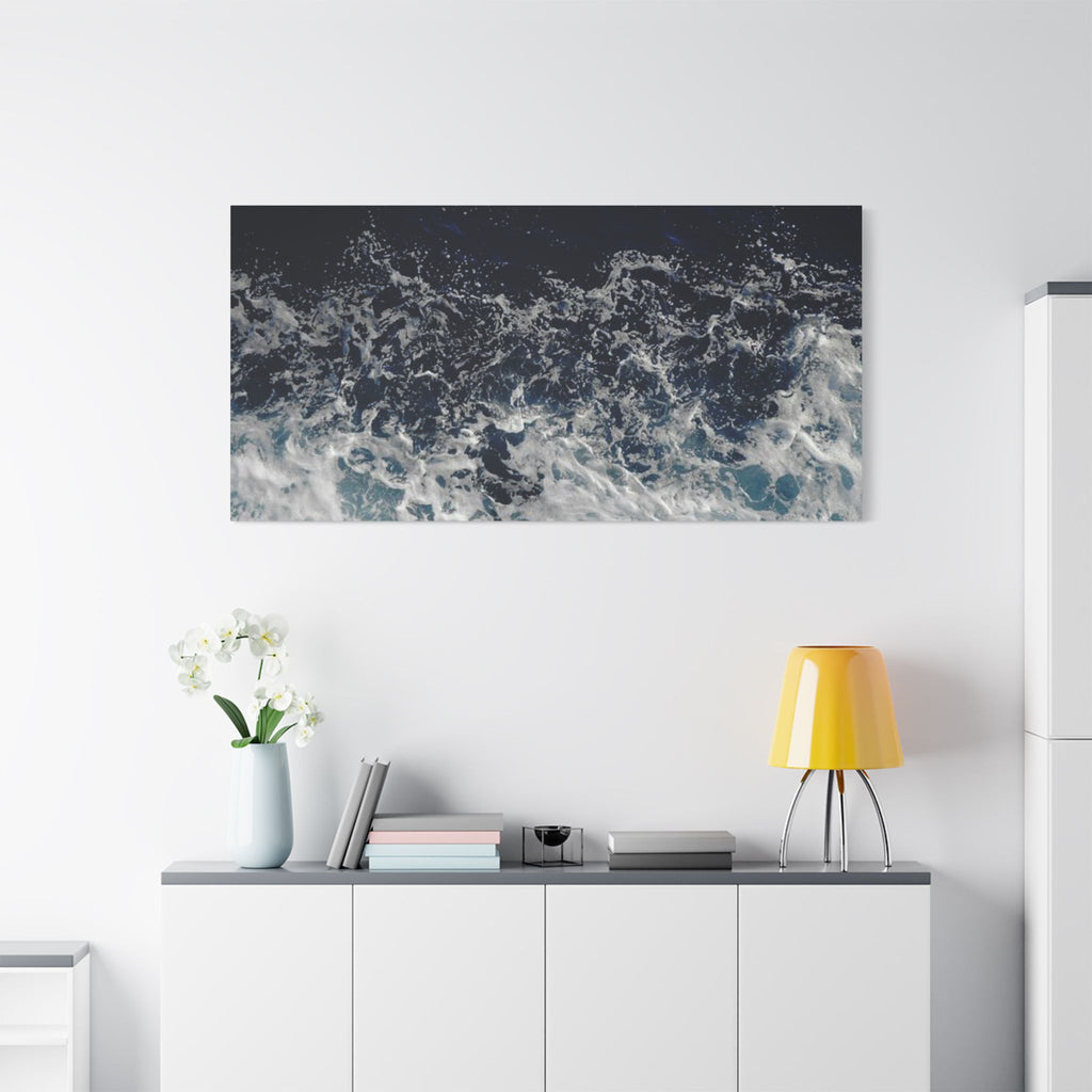Ocean Waves Aerial View Satin Canvas