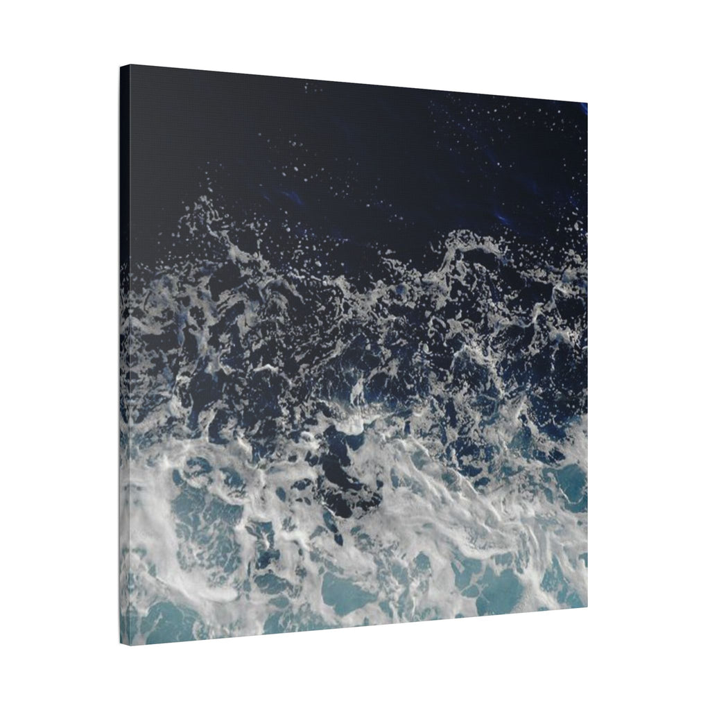 Ocean Waves Aerial View Satin Canvas