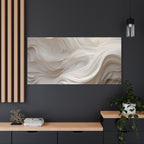 White Abstract Layered Canvas Wall Art Stretched Canvas Wooden Framed for living Room Bedroom and Office