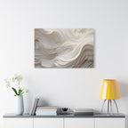 White Abstract Layered Canvas Wall Art Stretched Canvas Wooden Framed for living Room Bedroom and Office