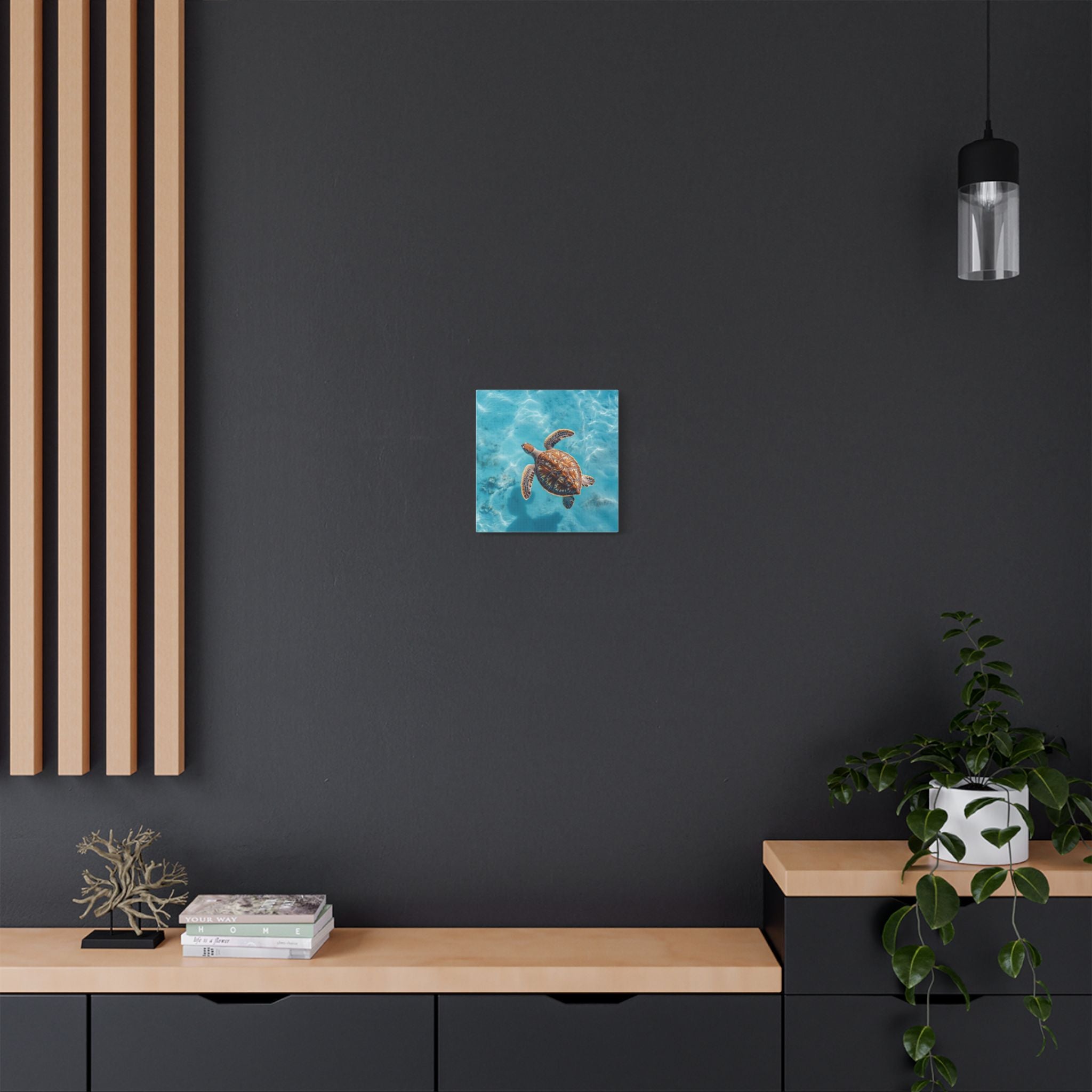 Sea Turtle Ocean Canvas Wall Art Stretched Canvas Wooden Framed for living Room Bedroom and Office