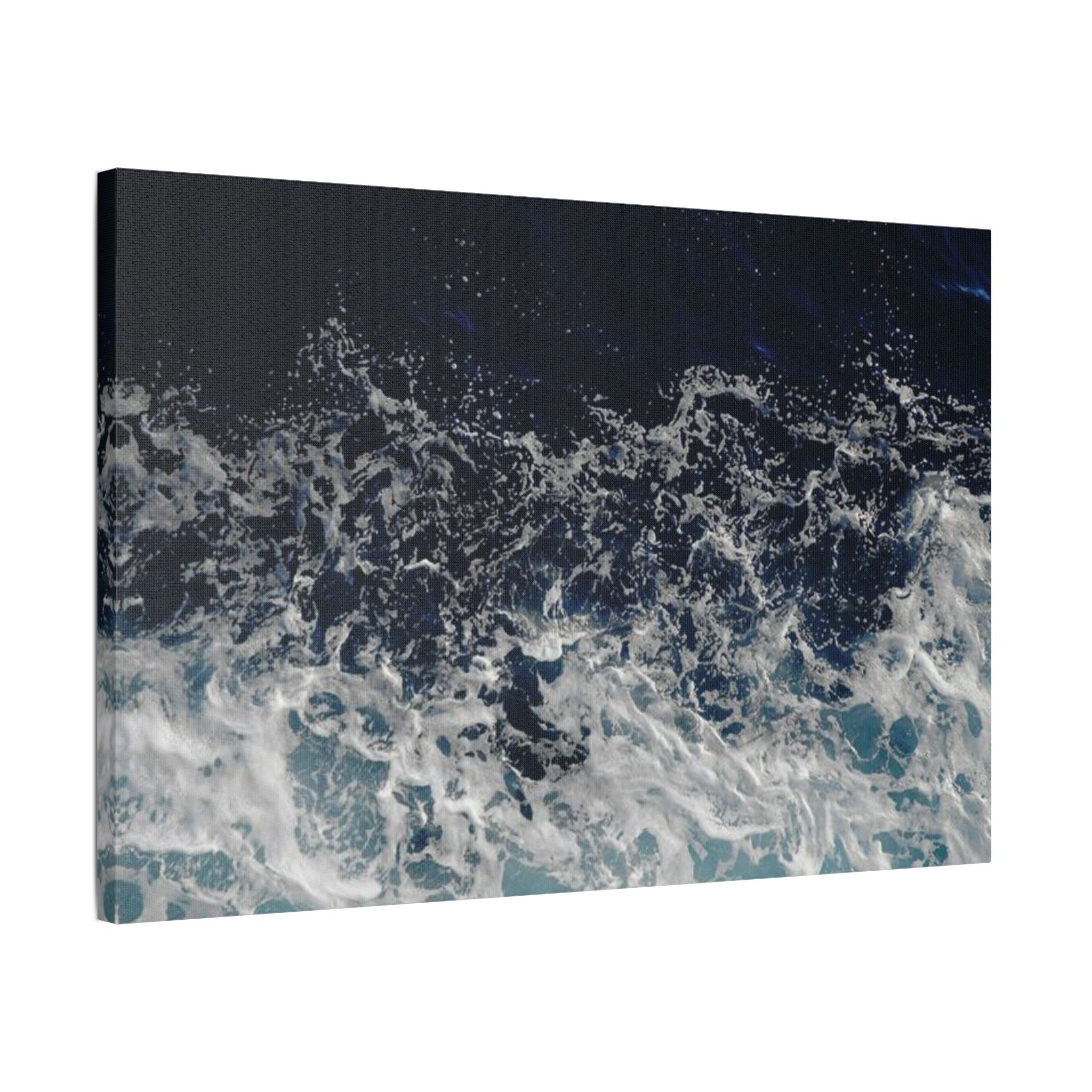 Ocean Waves Aerial View Satin Canvas