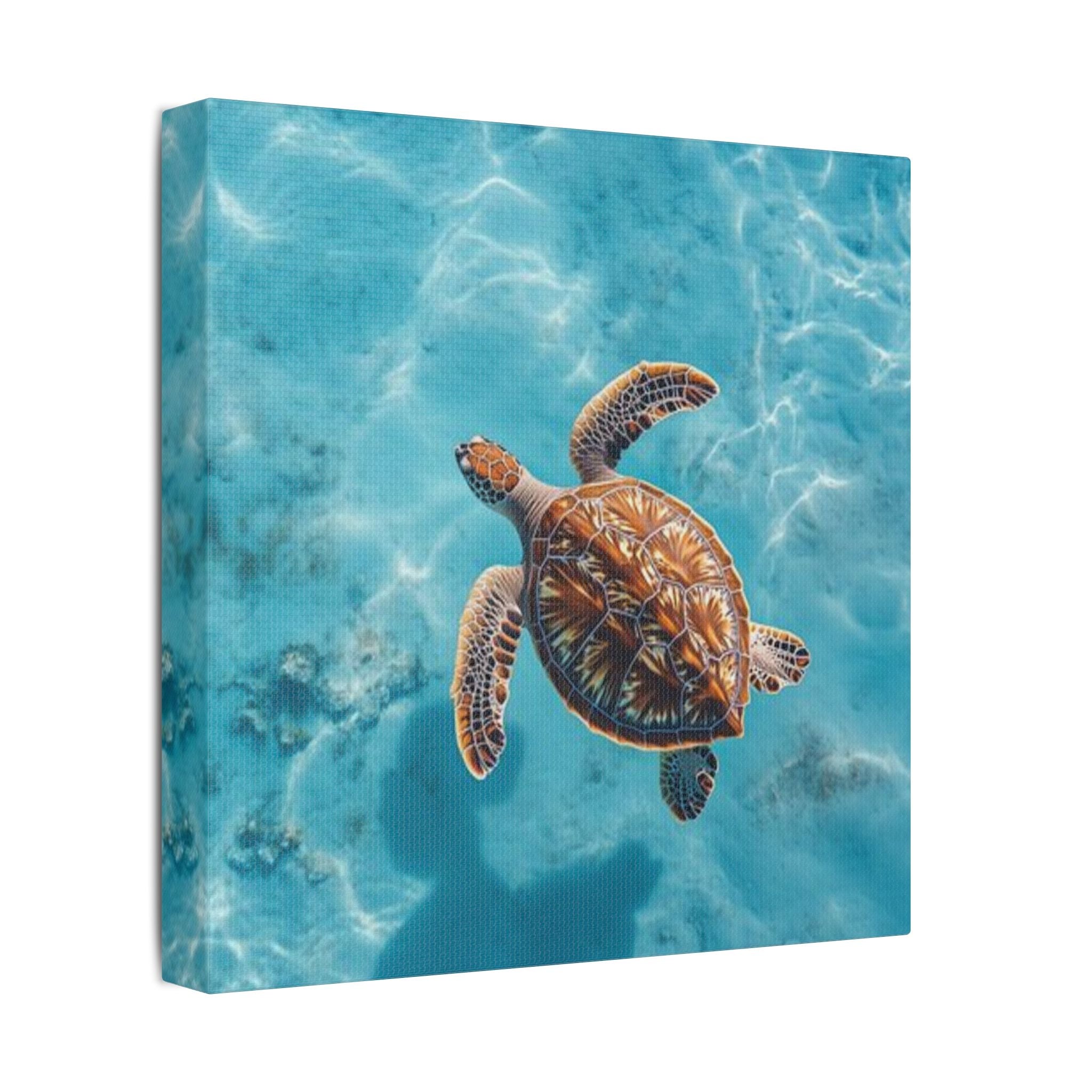 Sea Turtle Ocean Canvas Wall Art Stretched Canvas Wooden Framed for living Room Bedroom and Office