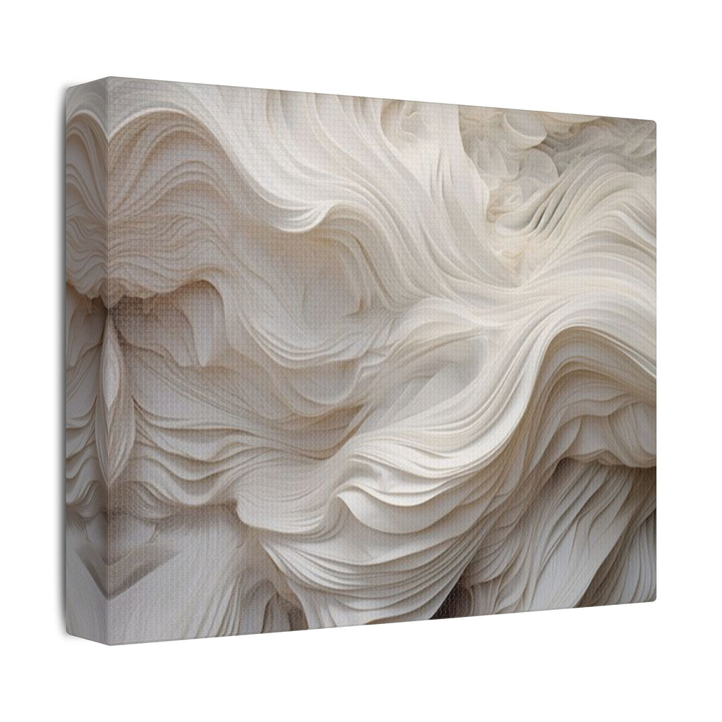 White Abstract Layered Canvas Wall Art Stretched Canvas Wooden Framed for living Room Bedroom and Office