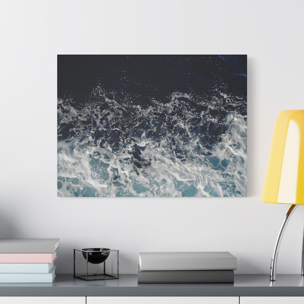 Ocean Waves Aerial View Satin Canvas