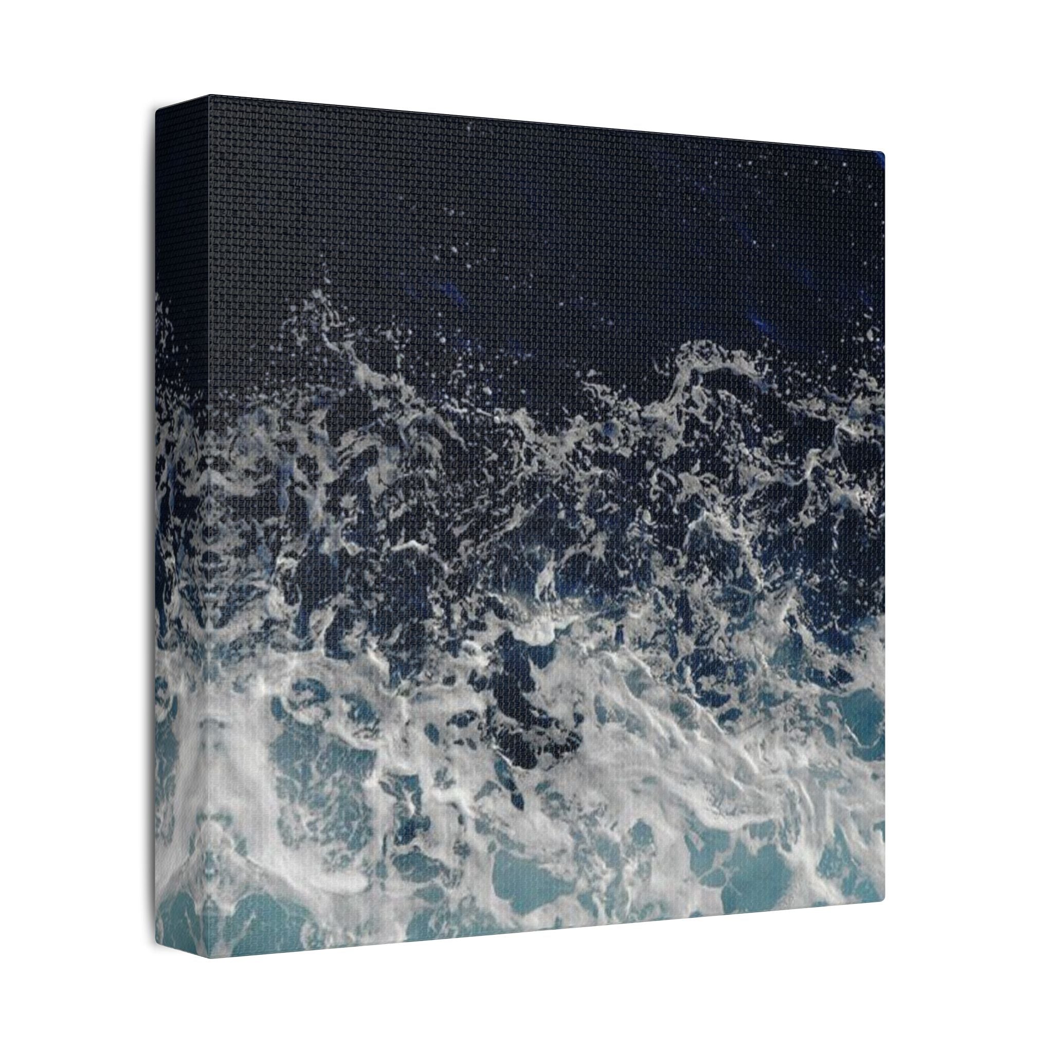 Ocean Waves Aerial View Satin Canvas