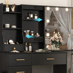 Modern Sliding Mirror Vanity Set