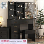 Modern Sliding Mirror Vanity Set
