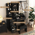 Modern Sliding Mirror Vanity Set