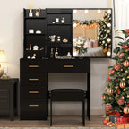 Modern Sliding Mirror Vanity Set