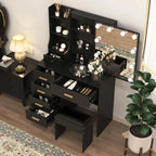Modern Sliding Mirror Vanity Set