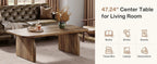 Tribesigns Farmhouse Rectangular Coffee Table, 47.24-Inch Engineered Wood Center Cocktail Tea Table with Sturdy Base