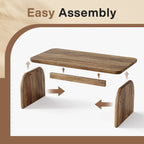 Tribesigns Farmhouse Rectangular Coffee Table, 47.24-Inch Engineered Wood Center Cocktail Tea Table with Sturdy Base