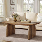 Tribesigns Farmhouse Rectangular Coffee Table, 47.24-Inch Engineered Wood Center Cocktail Tea Table with Sturdy Base