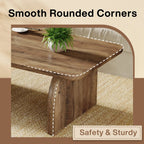 Tribesigns Farmhouse Rectangular Coffee Table, 47.24-Inch Engineered Wood Center Cocktail Tea Table with Sturdy Base