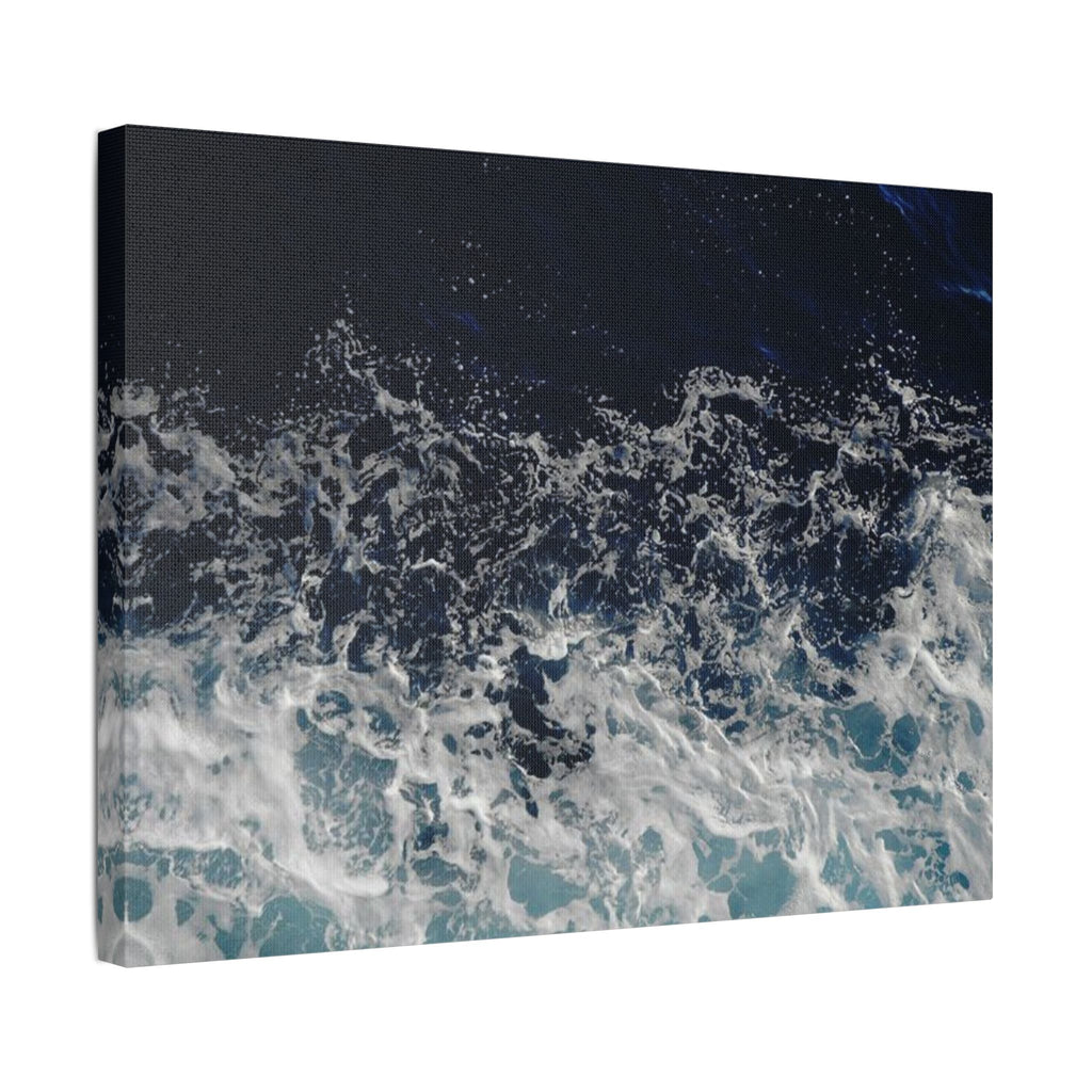 Ocean Waves Aerial View Satin Canvas