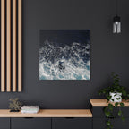 Ocean Waves Aerial View Satin Canvas
