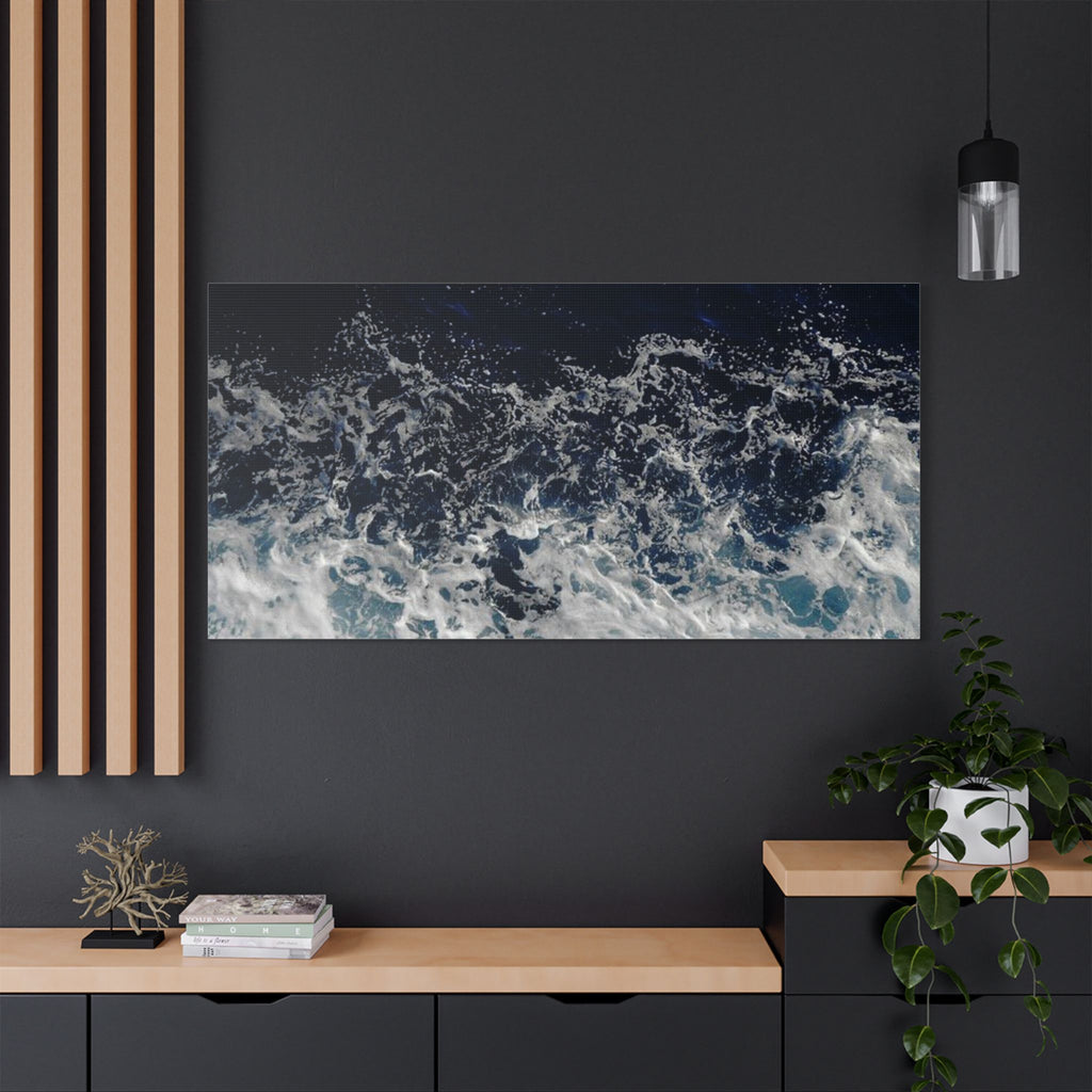 Ocean Waves Aerial View Satin Canvas