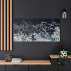 Ocean Waves Aerial View Satin Canvas