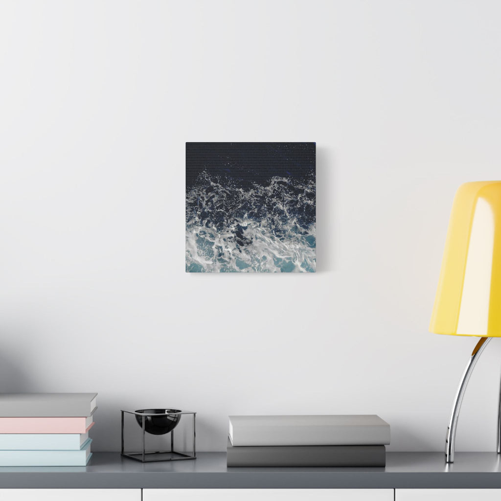 Ocean Waves Aerial View Satin Canvas