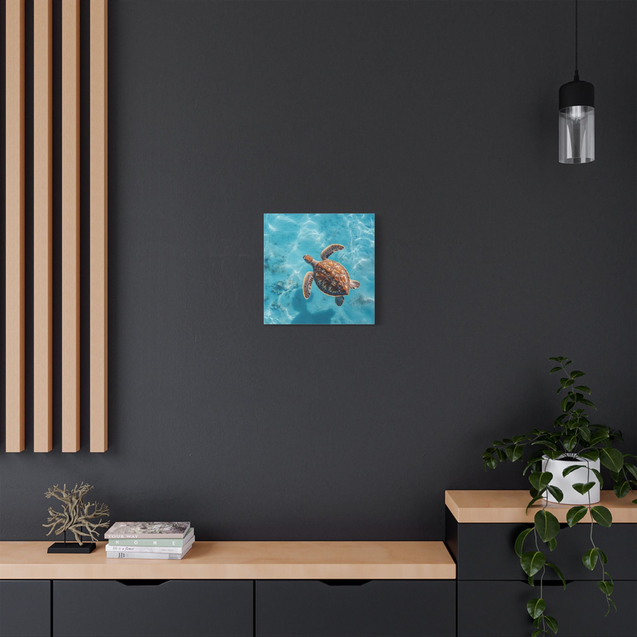 Sea Turtle Ocean Canvas Wall Art Stretched Canvas Wooden Framed for living Room Bedroom and Office