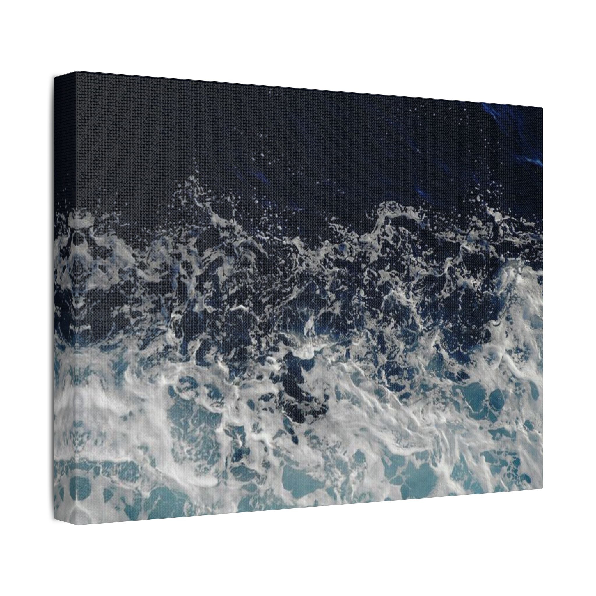 Ocean Waves Aerial View Satin Canvas