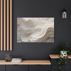 White Abstract Layered Canvas Wall Art Stretched Canvas Wooden Framed for living Room Bedroom and Office