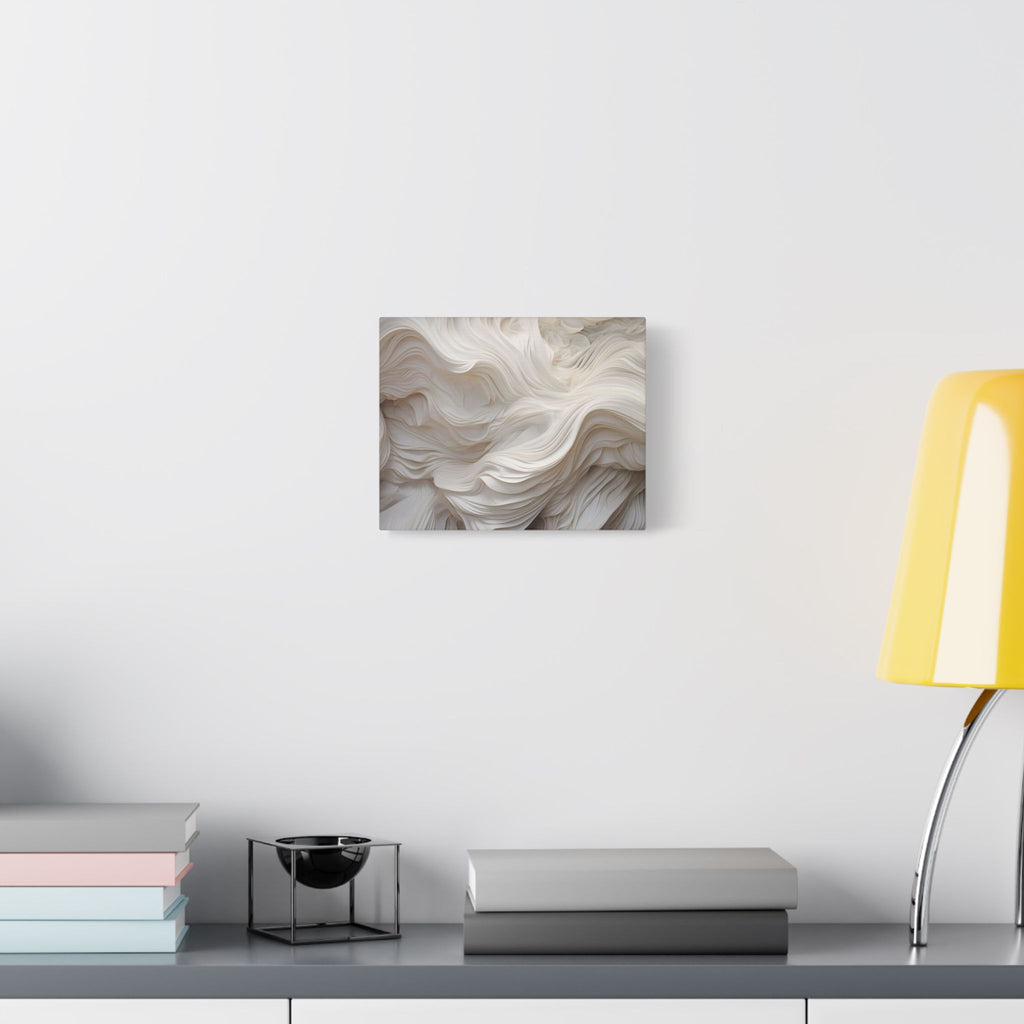 White Abstract Layered Canvas Wall Art Stretched Canvas Wooden Framed for living Room Bedroom and Office