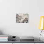 White Abstract Layered Canvas Wall Art Stretched Canvas Wooden Framed for living Room Bedroom and Office