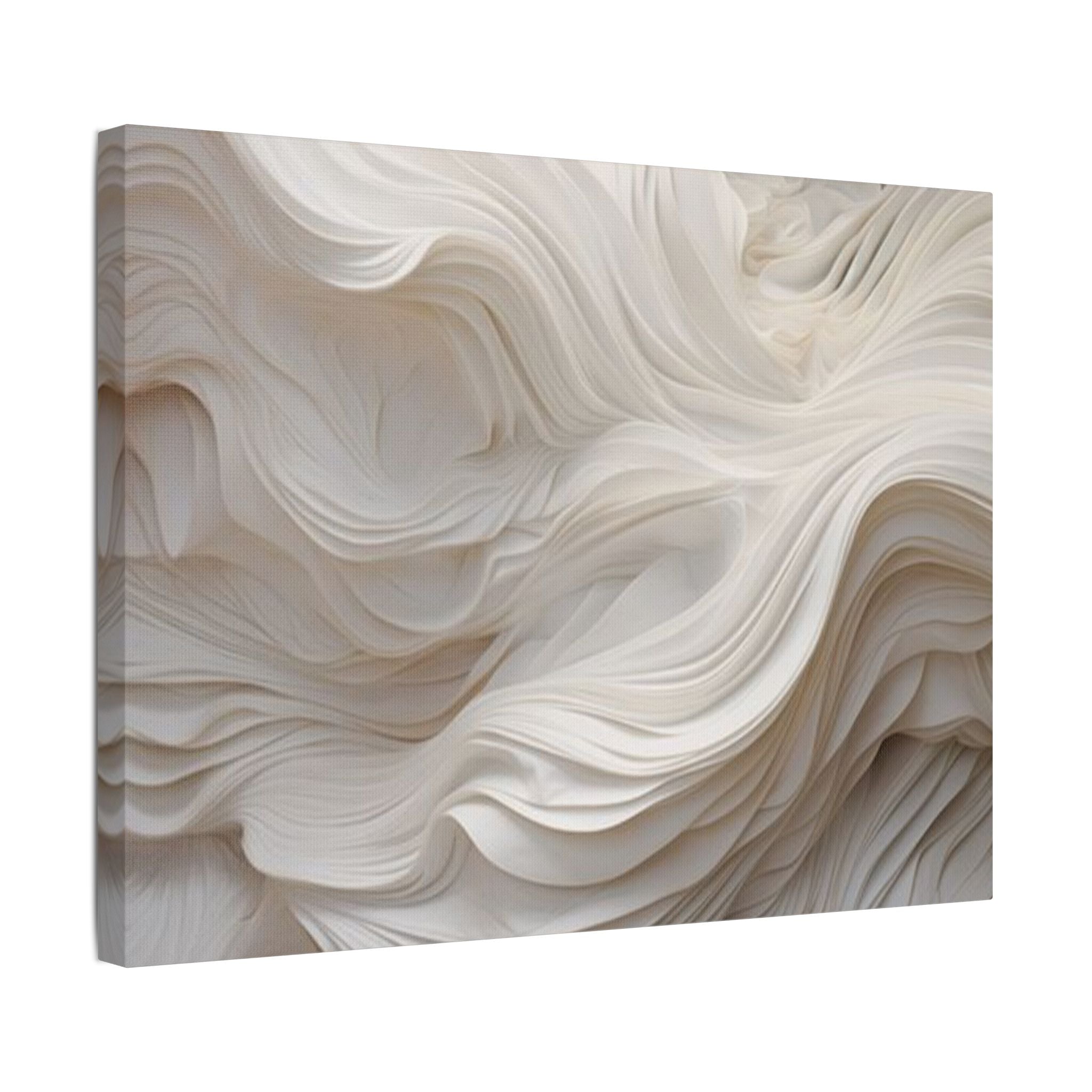 White Abstract Layered Canvas Wall Art Stretched Canvas Wooden Framed for living Room Bedroom and Office