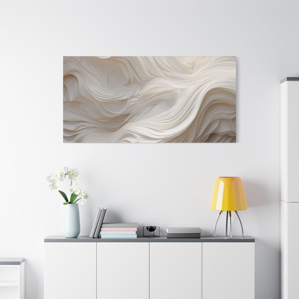 White Abstract Layered Canvas Wall Art Stretched Canvas Wooden Framed for living Room Bedroom and Office