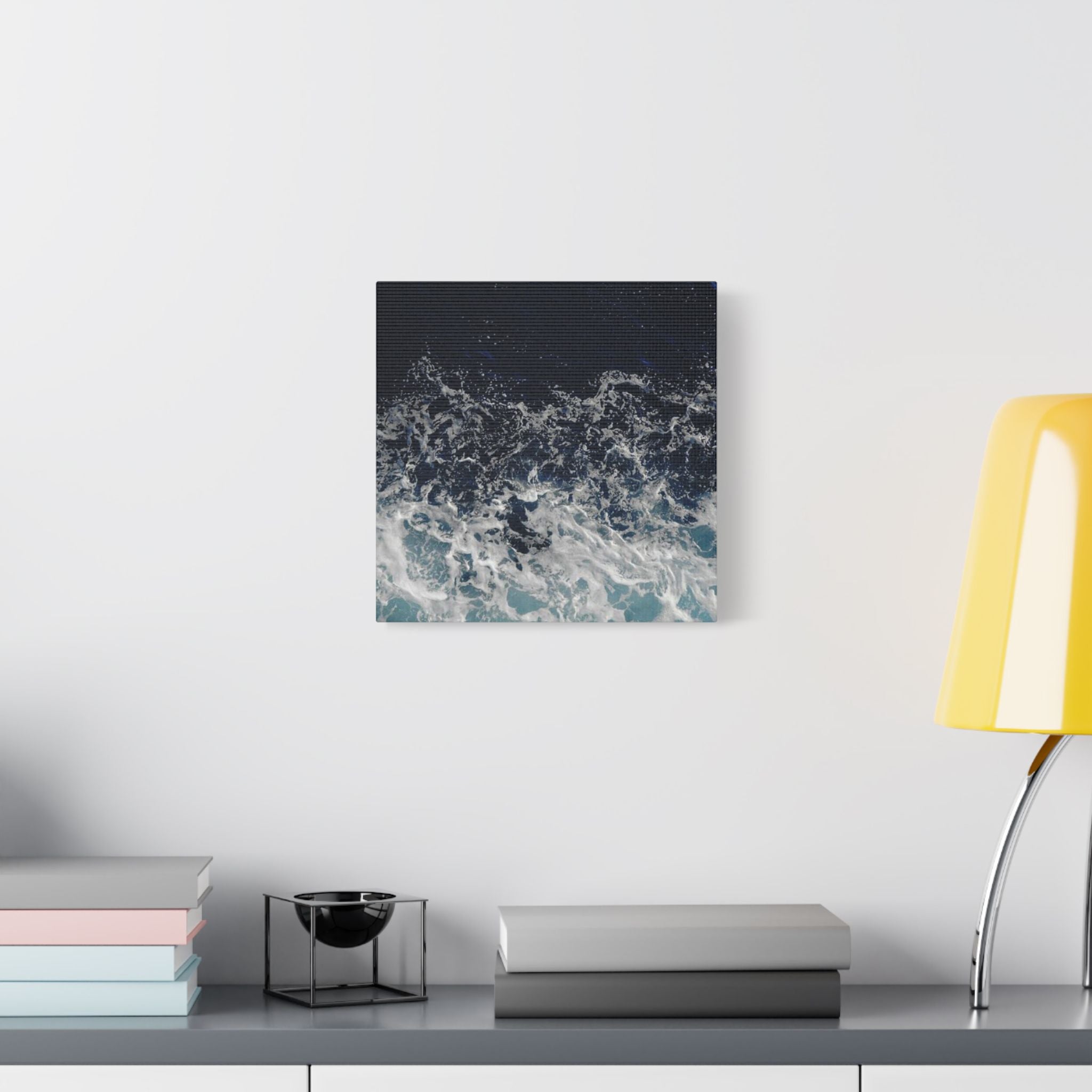 Ocean Waves Aerial View Satin Canvas