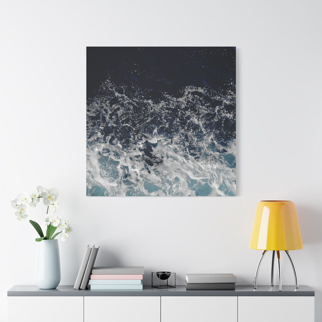Ocean Waves Aerial View Satin Canvas