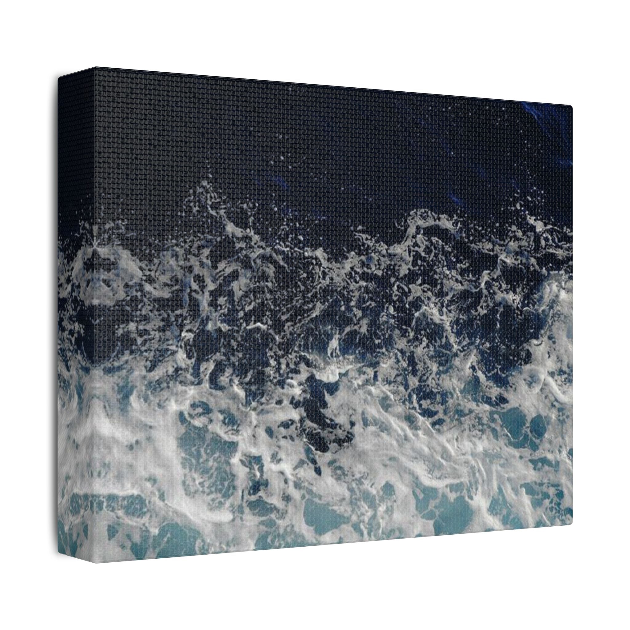 Ocean Waves Aerial View Satin Canvas