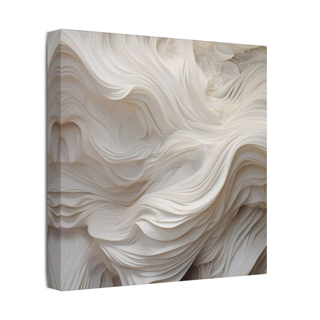 White Abstract Layered Canvas Wall Art Stretched Canvas Wooden Framed for living Room Bedroom and Office