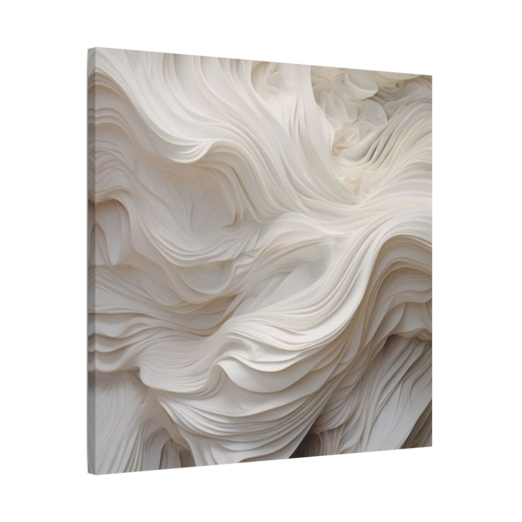 White Abstract Layered Canvas Wall Art Stretched Canvas Wooden Framed for living Room Bedroom and Office