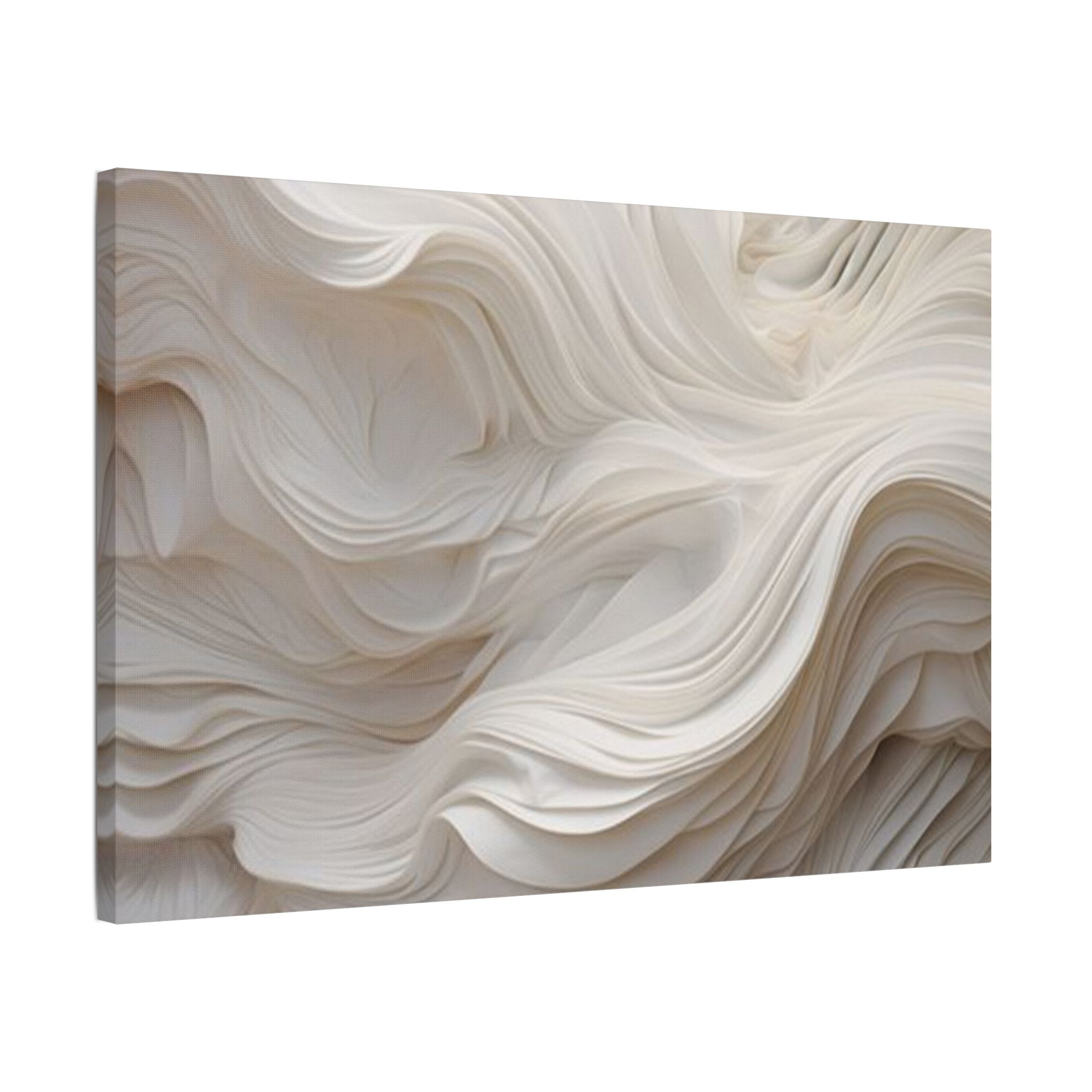 White Abstract Layered Canvas Wall Art Stretched Canvas Wooden Framed for living Room Bedroom and Office