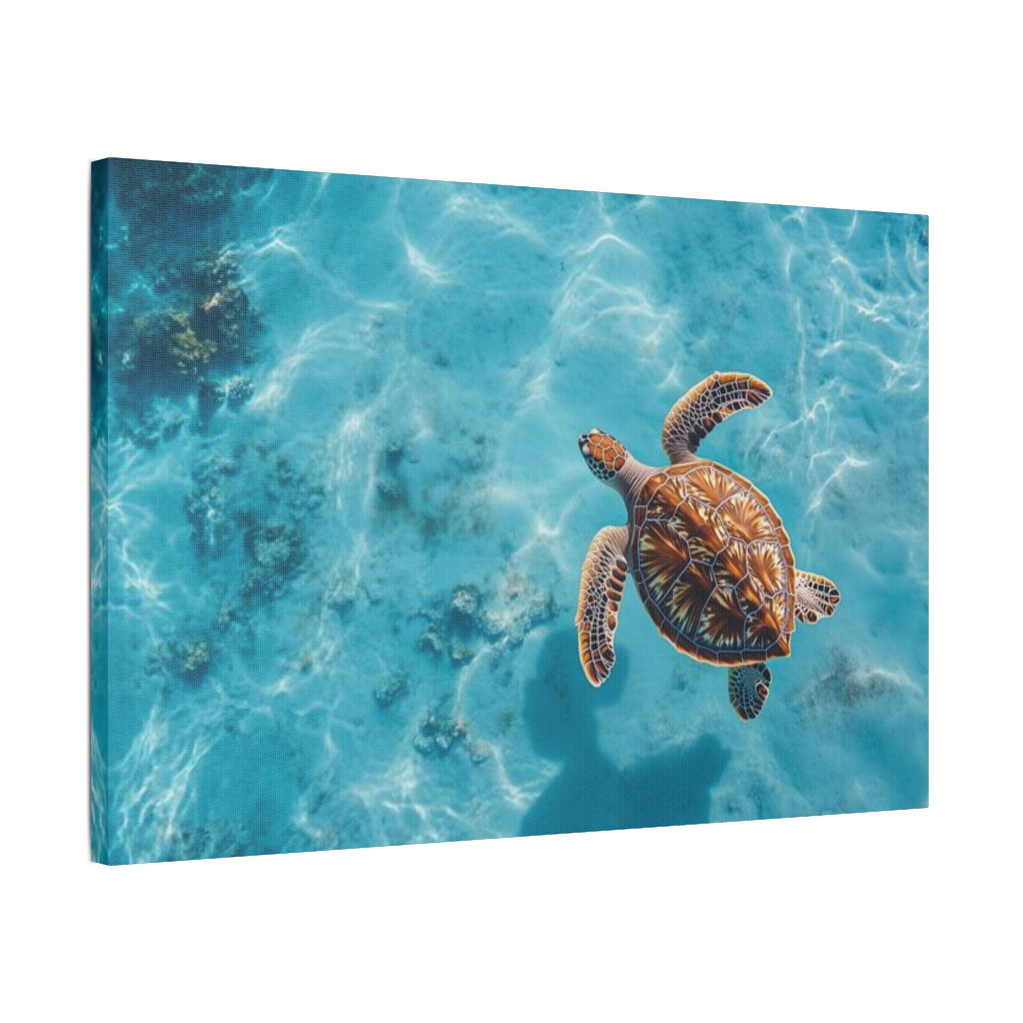 Sea Turtle Ocean Canvas Wall Art Stretched Canvas Wooden Framed for living Room Bedroom and Office