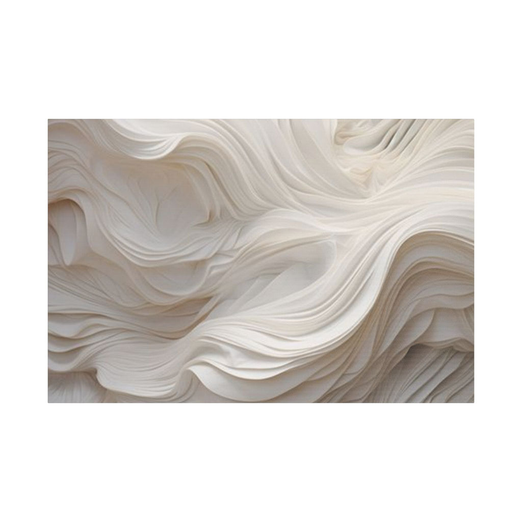 White Abstract Layered Canvas Wall Art Stretched Canvas Wooden Framed for living Room Bedroom and Office