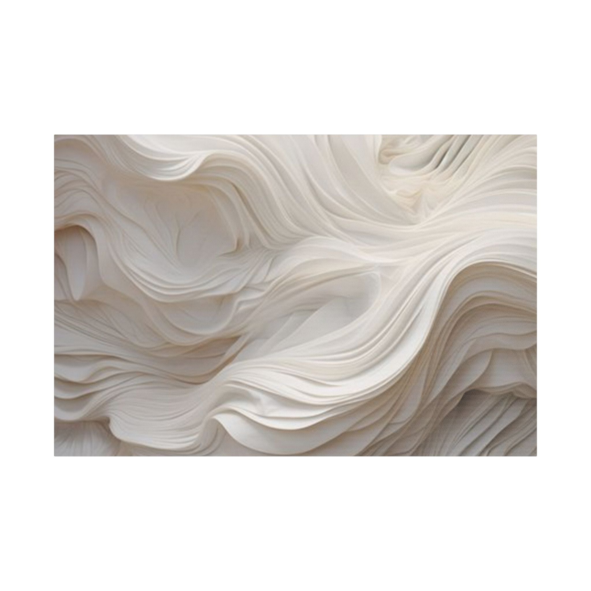 White Abstract Layered Canvas Wall Art Stretched Canvas Wooden Framed for living Room Bedroom and Office