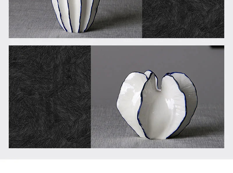 Carambola Decorative Ceramic Vase Crafts Floral Flower Arrangement Simulation Star Fruit Porcelain Vases Living Room Decoration