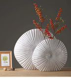 Silver Plated Vase Singular Ellipse Flower Arrangement Artificial Flowers Use Flower Vases Resin Crafts Living Room Decoration