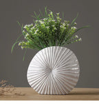 Silver Plated Vase Singular Ellipse Flower Arrangement Artificial Flowers Use Flower Vases Resin Crafts Living Room Decoration